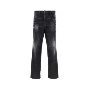 Dsquared Men Black Stretch Denim Loose Jeans